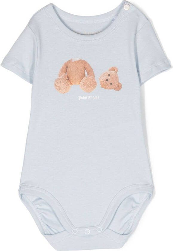 Palm Angels Kids Romper met print Blauw