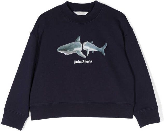 Palm Angels Kids Sweater met print Blauw
