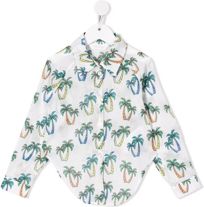Palm Angels Kids Shirt met palmboomprint Wit