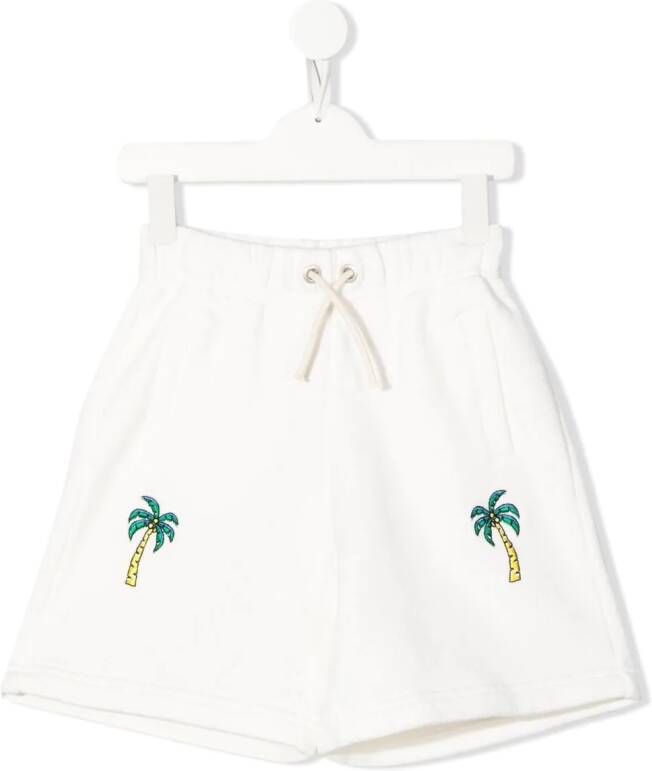 Palm Angels Kids Shorts met palmboomprint Wit