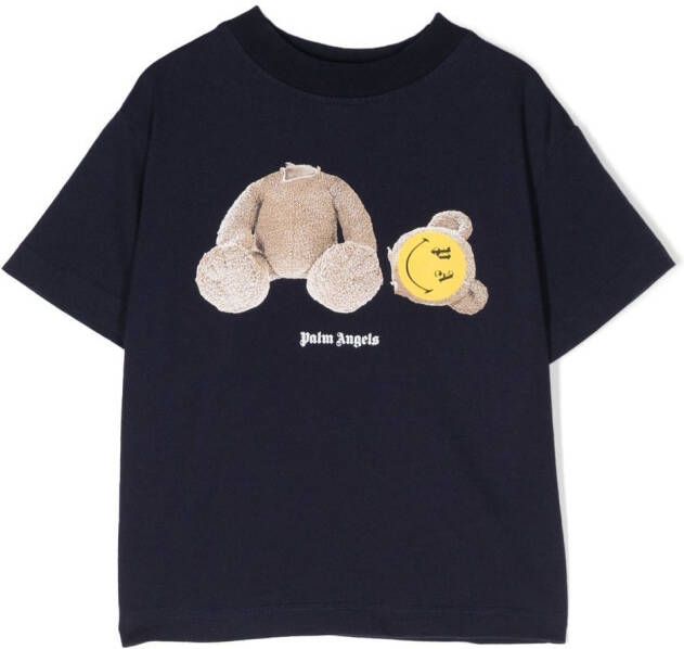 Palm Angels Kids T-shirt met teddybeerprint Blauw