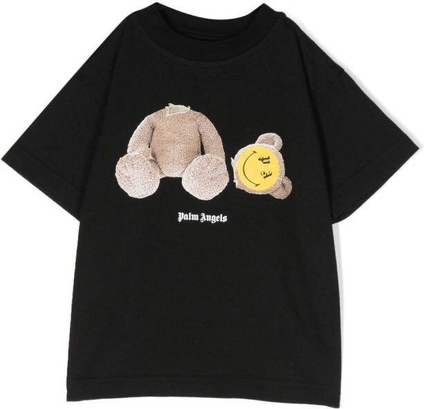 Palm Angels Kids T-shirt met teddybeerprint Zwart