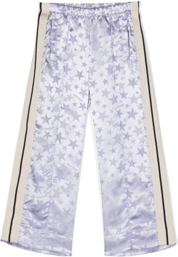 Palm Angels Kids Satijnen broek Paars