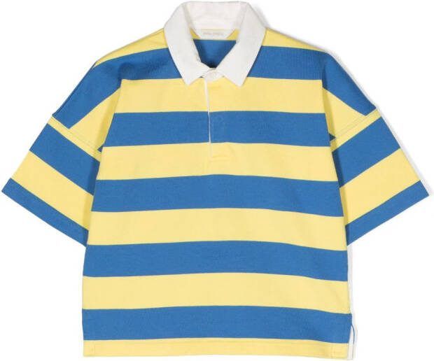 Palm Angels Kids Gestreept poloshirt Blauw