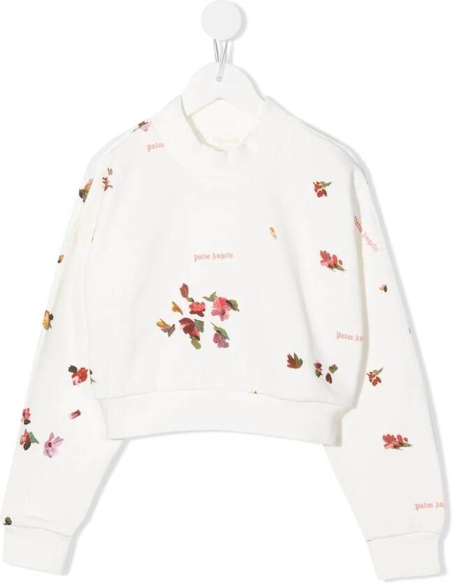 Palm Angels Kids Sweater met bloe print Wit