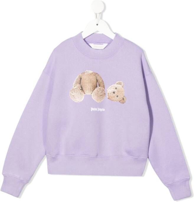 Palm Angels Kids Sweater met grafische print Paars