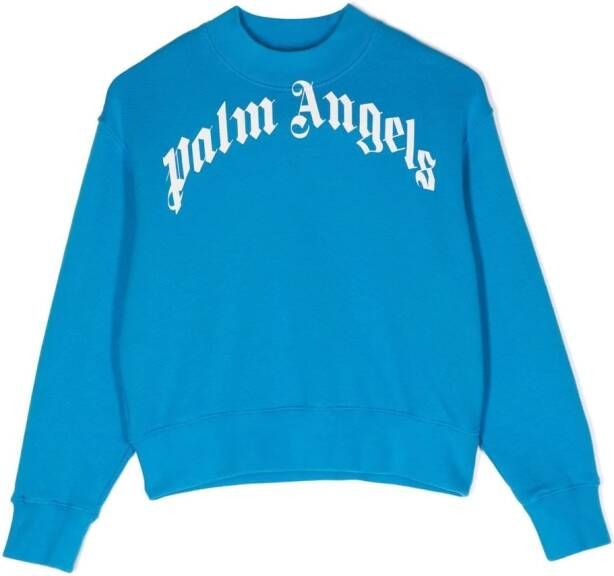 Palm Angels Kids Sweater met logoprint Blauw