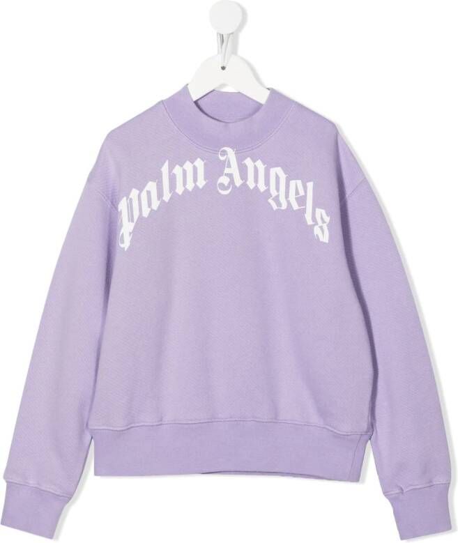 Palm Angels Kids Sweater met logoprint Paars