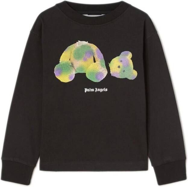 Palm Angels Kids Katoenen sweater met logoprint Zwart