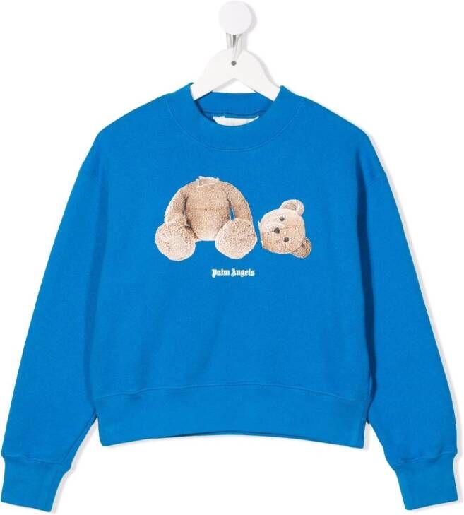 Palm Angels Kids Sweater met ronde hals Blauw