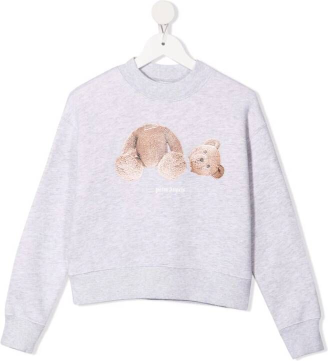 Palm Angels Kids Sweater met teddybeerprint Grijs