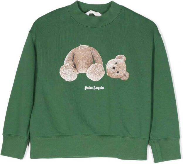 Palm Angels Kids Sweater met teddybeerprint Groen