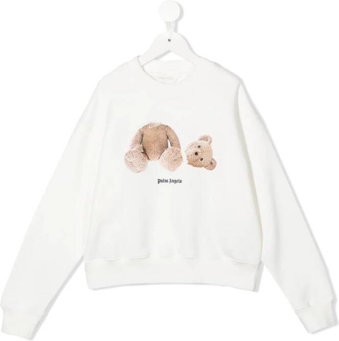 Palm Angels Kids Sweater met teddybeerprint Wit