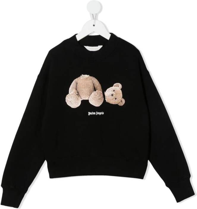 Palm Angels Kids Sweater met teddybeerprint Zwart