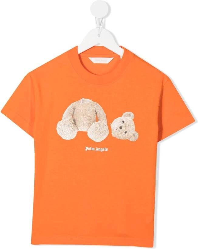 Palm Angels Kids T-shirt met beerprint Oranje