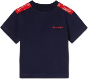 Palm Angels Kids T-shirt met geborduurd logo Blauw
