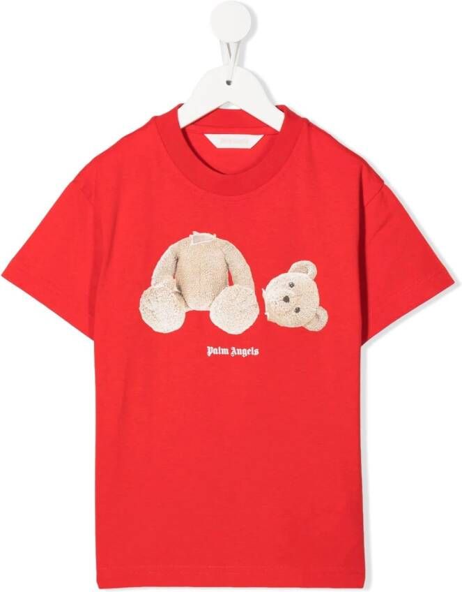 Palm Angels Kids T-shirt met grafische print Rood