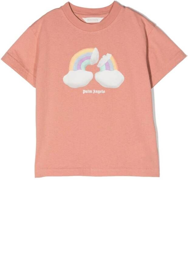 Palm Angels Kids T-shirt met grafische print Roze