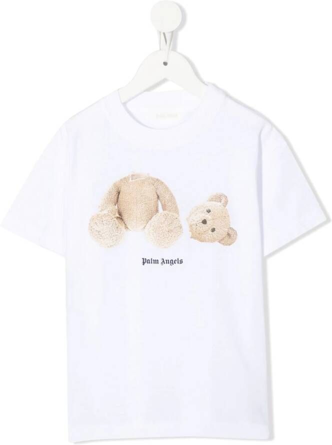 Palm Angels Kids T-shirt met grafische print Wit