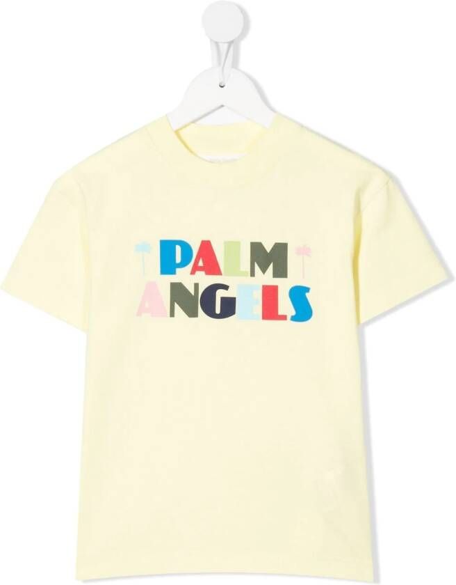 Palm Angels Kids T-shirt met logoprint Geel