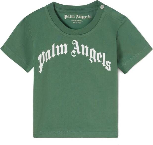 Palm Angels Kids T-shirt met logoprint Groen