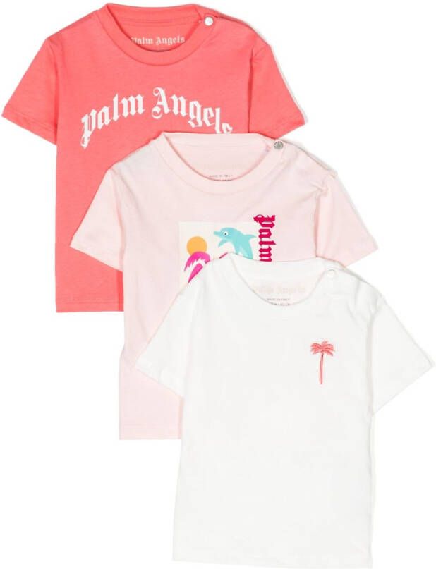 Palm Angels Kids T-shirt met logoprint Wit