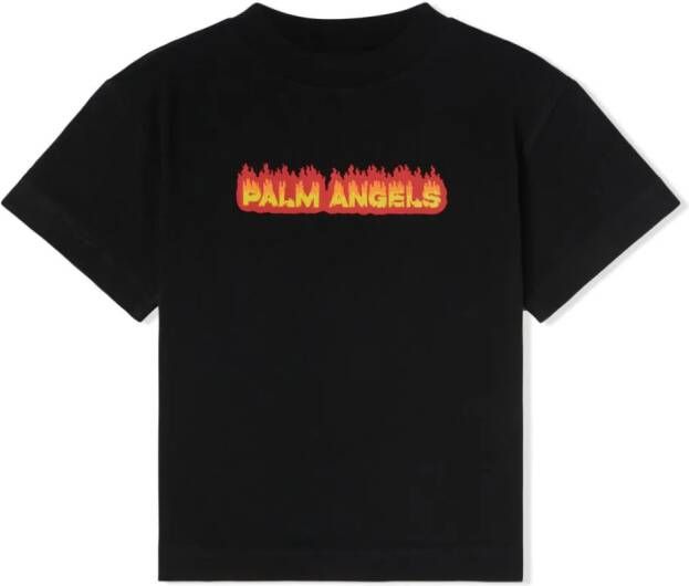 Palm Angels Kids Katoenen T-shirt Zwart
