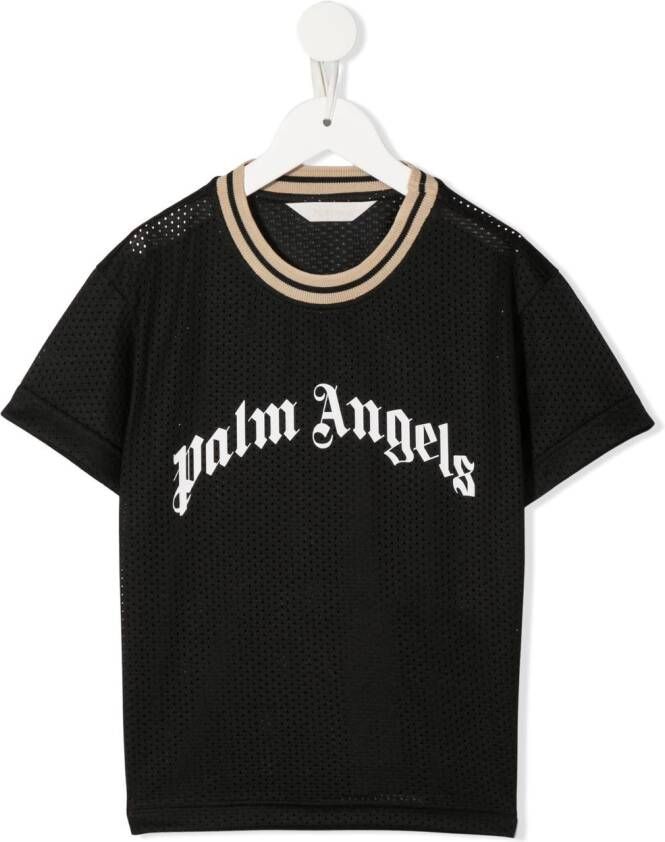 Palm Angels Kids T-shirt met logoprint Zwart