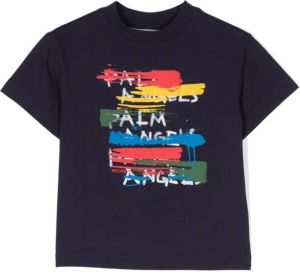 Palm Angels Kids T-shirt met print Blauw