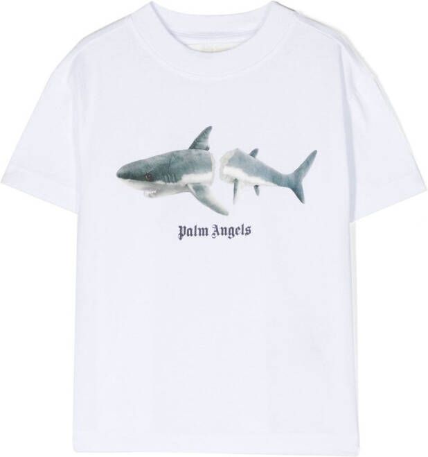 Palm Angels Kids T-shirt met print Wit
