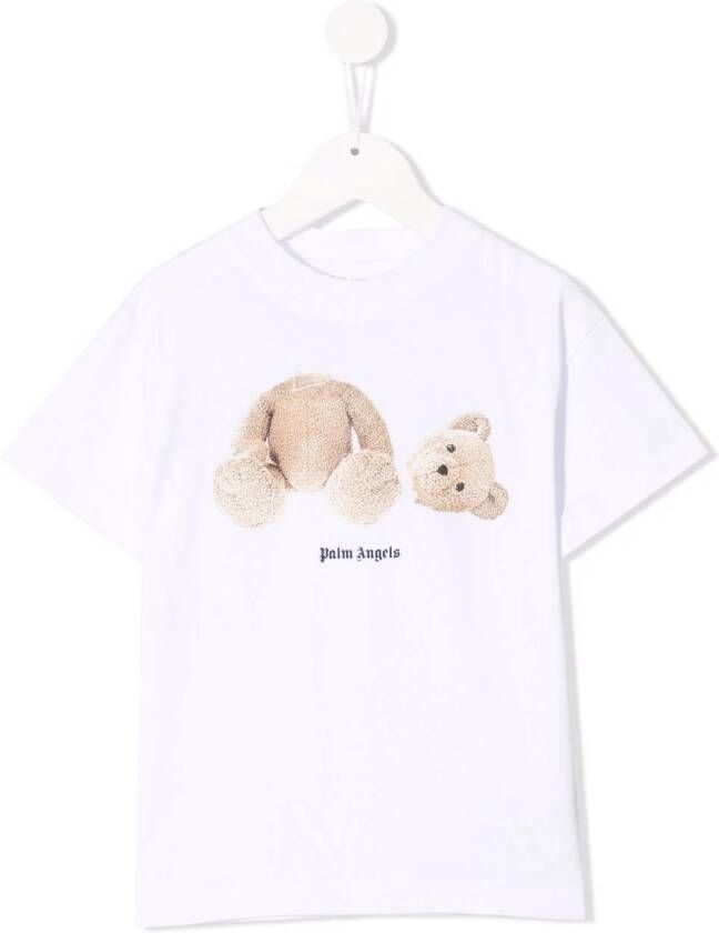 Palm Angels Kids T-shirt met print Wit