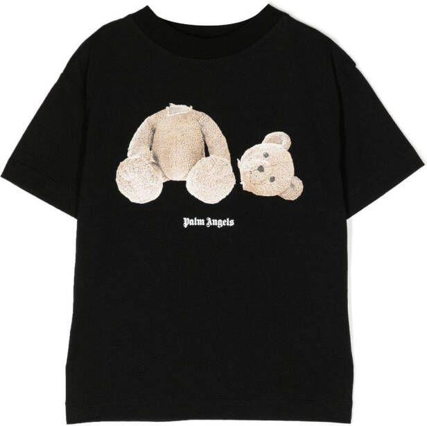 Palm Angels Kids T-shirt met teddybeerprint Zwart