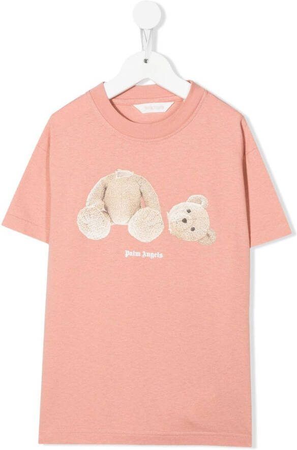 Palm Angels Kids T-shirt met teddybeerprint Roze