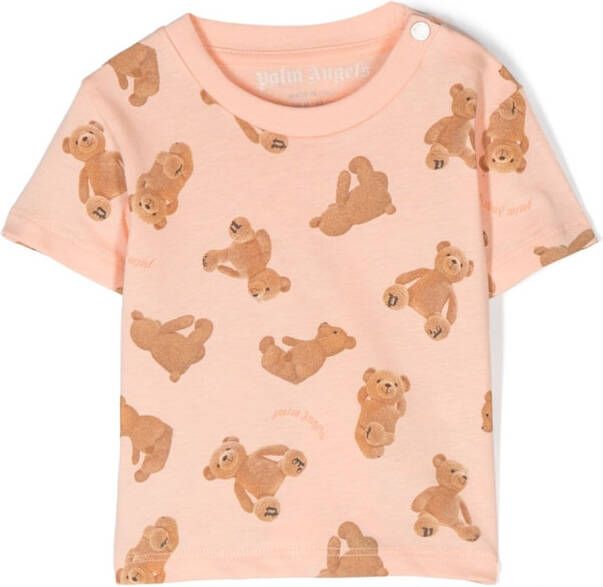 Palm Angels Kids T-shirt met teddybeerprint Oranje