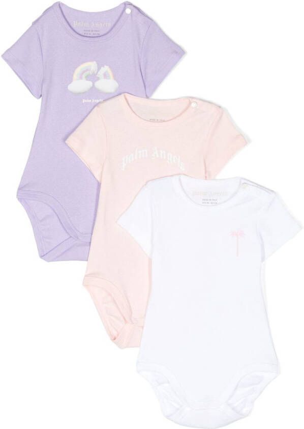 Palm Angels Kids 3-pack rompers Roze