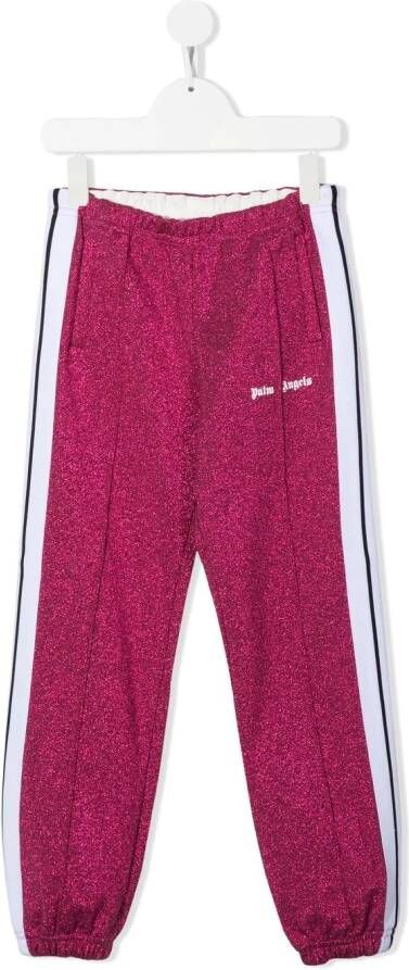 Palm Angels Kids Trainingsbroek met glitterdetails Roze