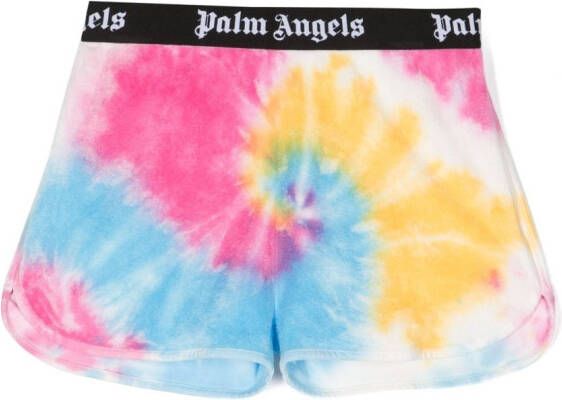 Palm Angels Kids Trainingsshorts met tie-dye print Roze