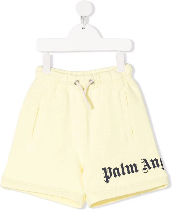 Palm Angels Kids Trainingsshorts met trekkoord Geel
