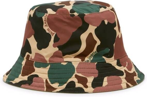 Palm Angels Kids Vissershoed met camouflageprint Beige
