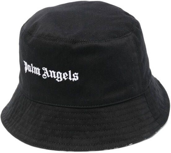 Palm Angels Kids Vissershoed met geborduurd logo Zwart