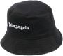 Palm Angels Logo Patroon Zwarte Bucket Hat Black Unisex - Thumbnail 2