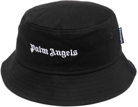 Palm Angels Kids Vissershoed met logo Zwart