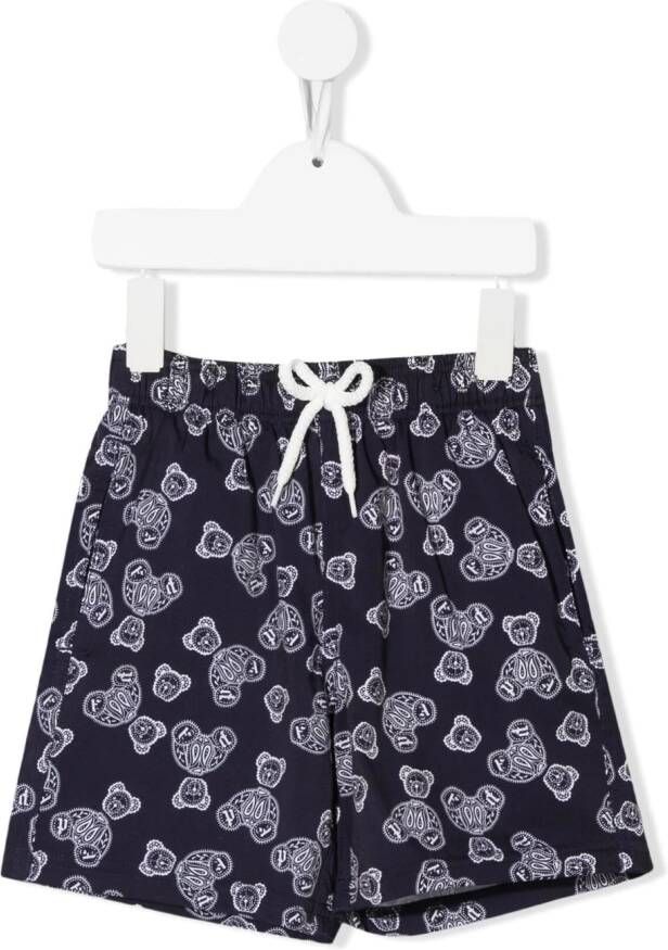 Palm Angels Kids x Vilebrequin zwembroek met beerprint Blauw