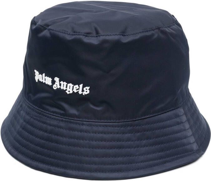 Palm Angels Vissershoed met logo BLUE WHITE