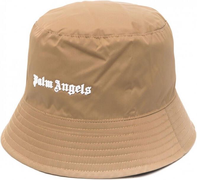Palm Angels Vissershoed met logo applicatie Bruin