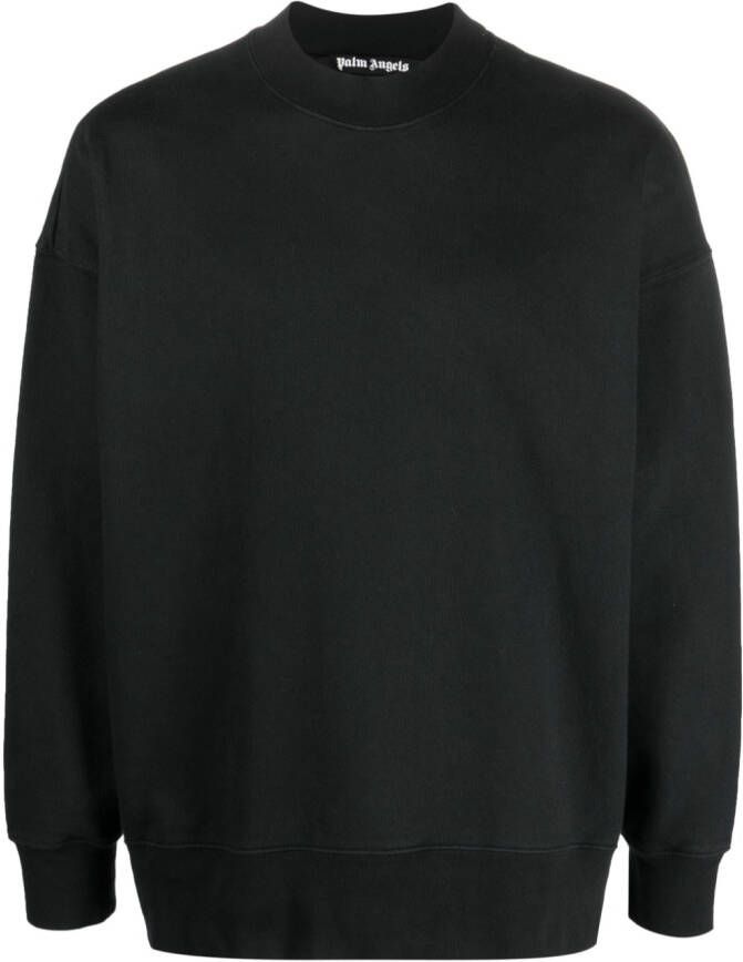 Palm Angels Sweater met logo applicatie Zwart