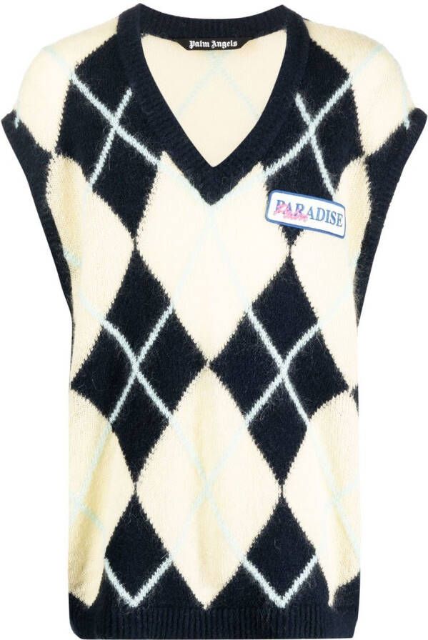 Palm Angels Top met logopatch Zwart