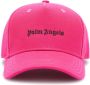 Palm Angels Fuchsia Logo Geborduurde Katoenen Hoed Pink Heren - Thumbnail 1