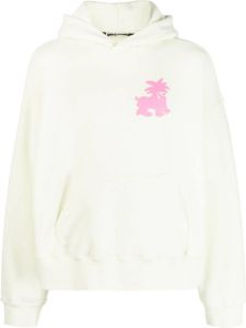 Palm Angels logo-print cotton hoodie Groen