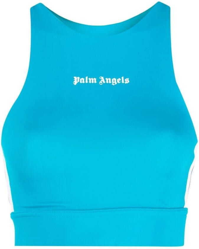Palm Angels Cropped spencer Blauw